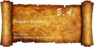 Bugán Albert névjegykártya